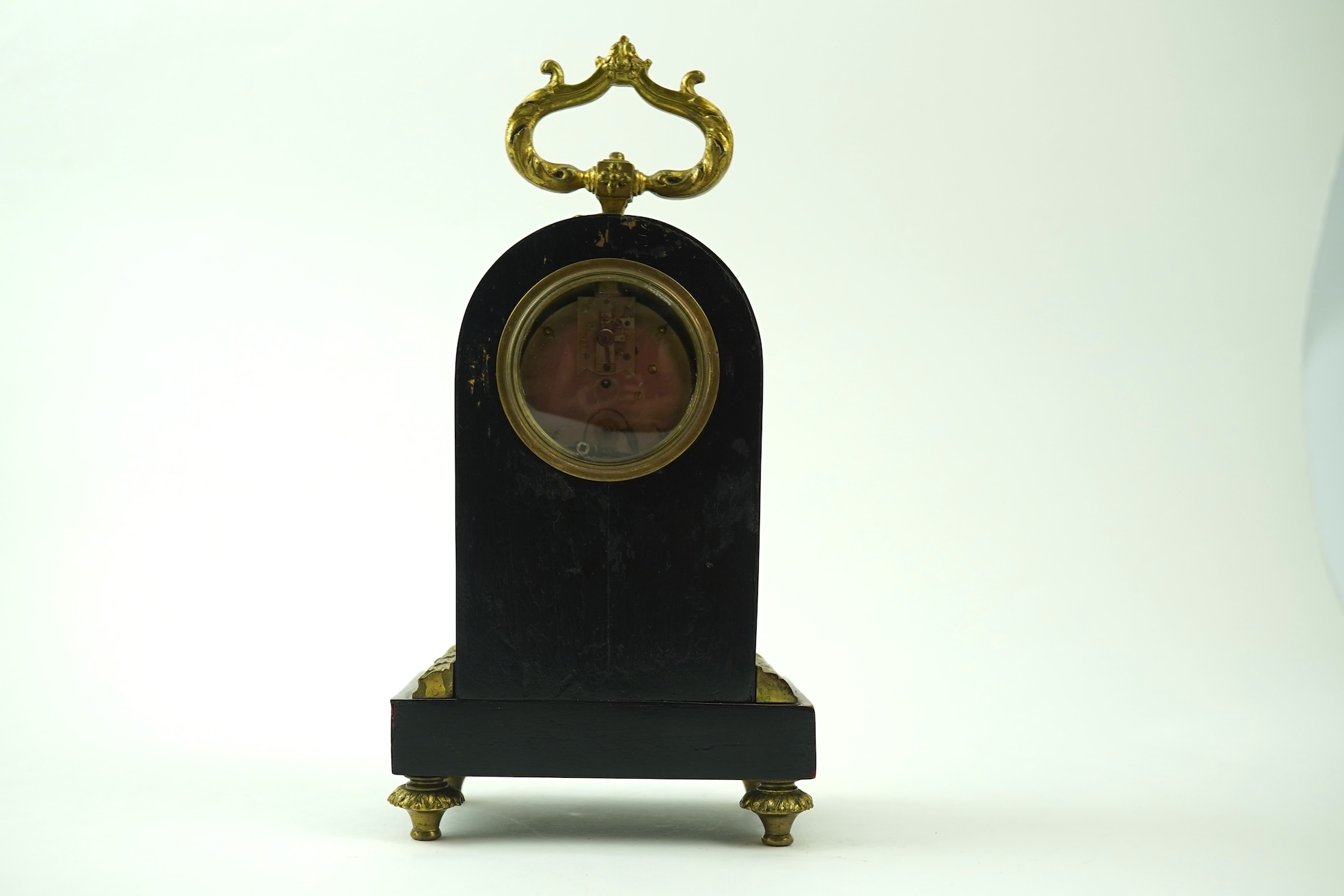 A 19th century French tortoiseshell mantel timepiece